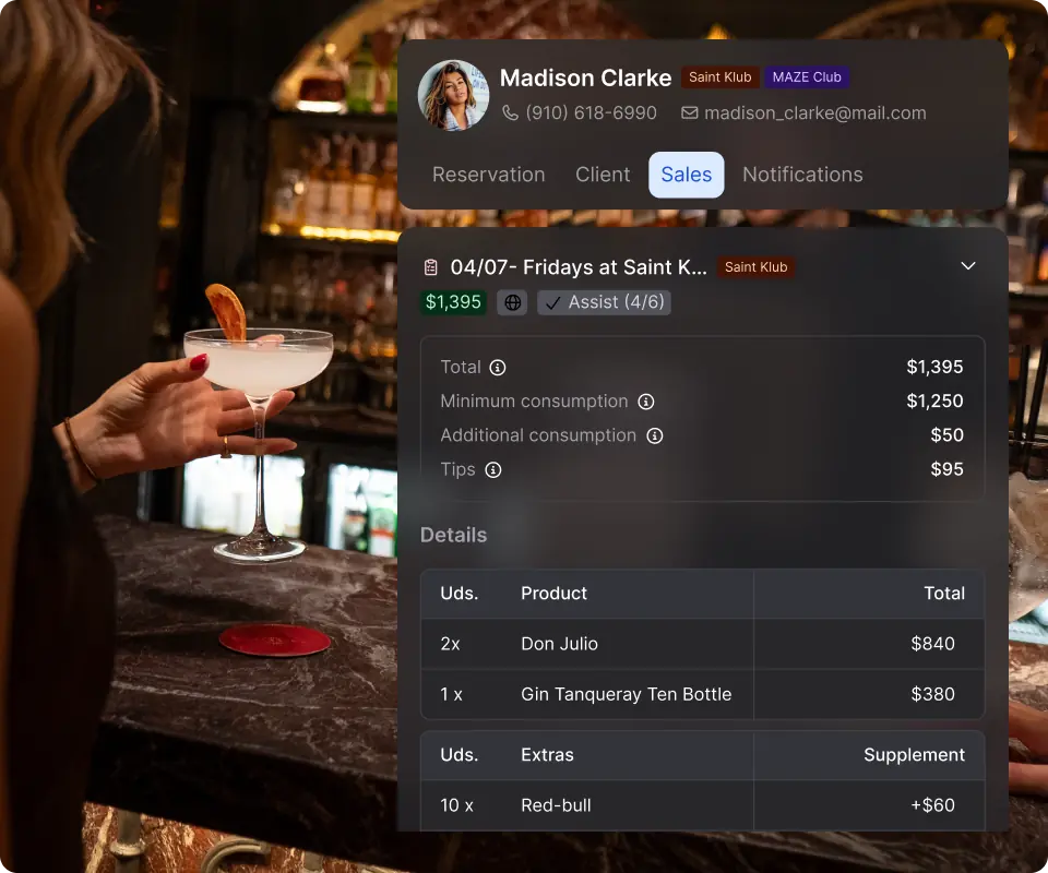 Profil client VIP dans Fourvenues CRM