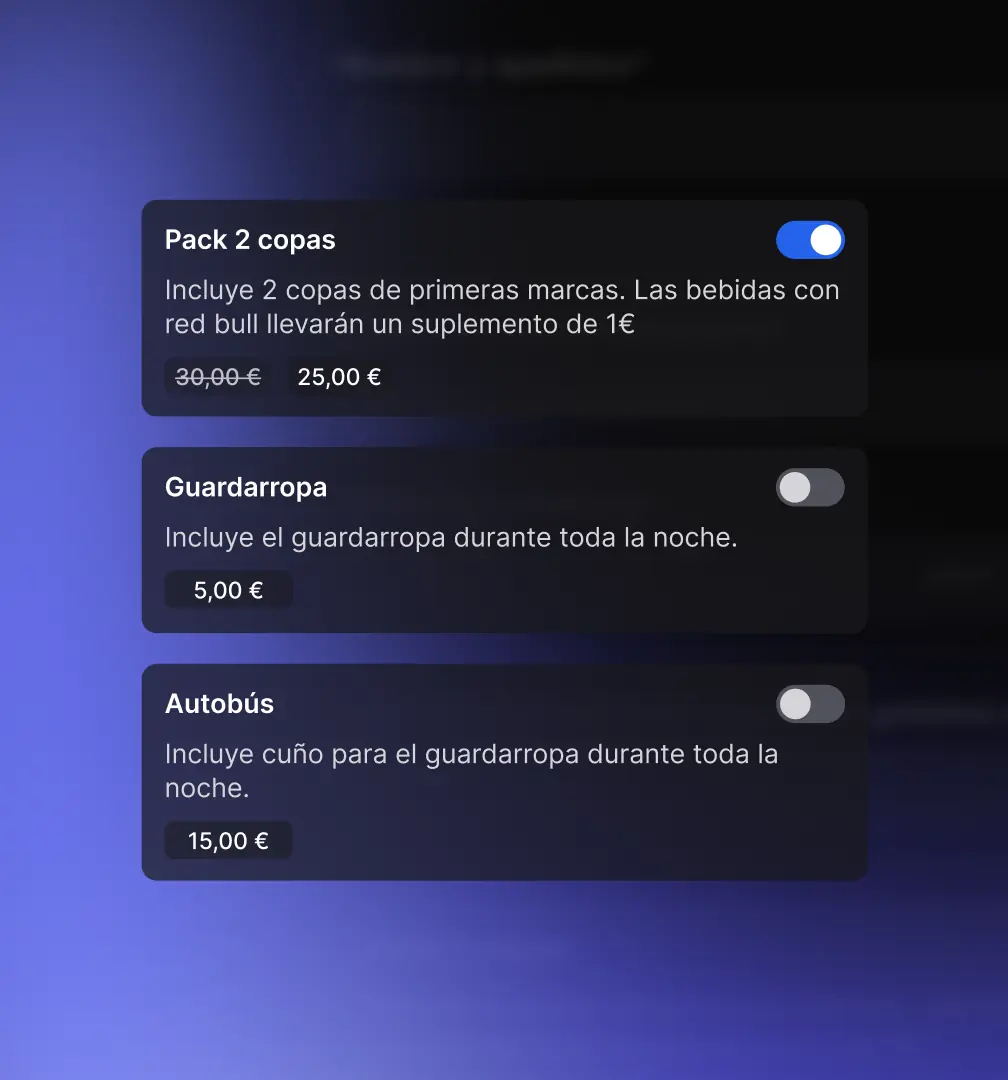 Extras que se venden solos
