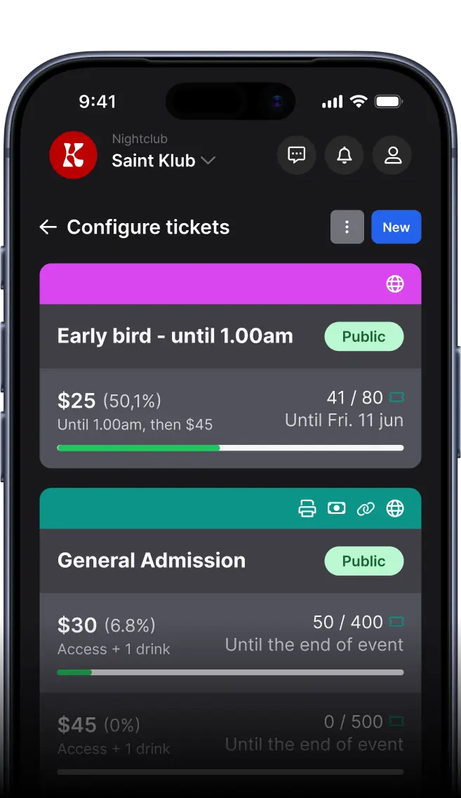 Build your event's commercial logic in minutes 