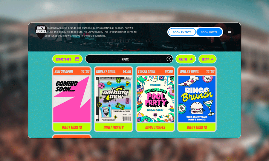 Fourvenues ticketing sales tool integrated in your events website.