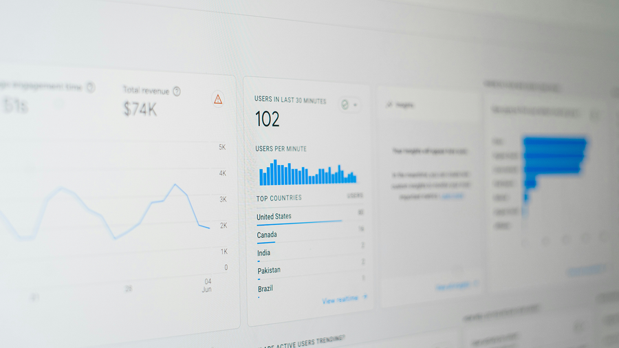 Alt="Analytics dashboard showing user metrics, revenue, and performance charts."