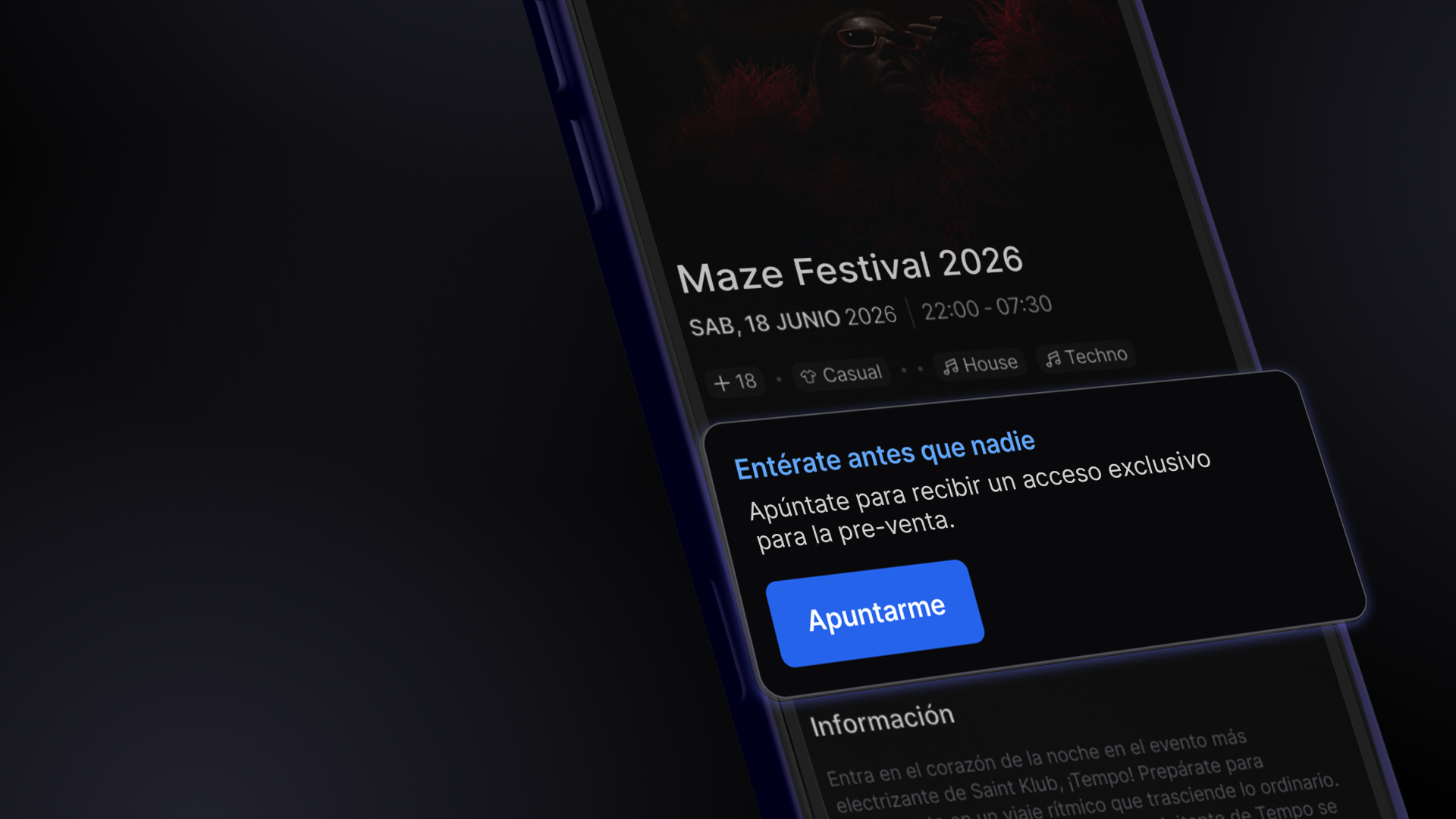 Pre-registro en festivales