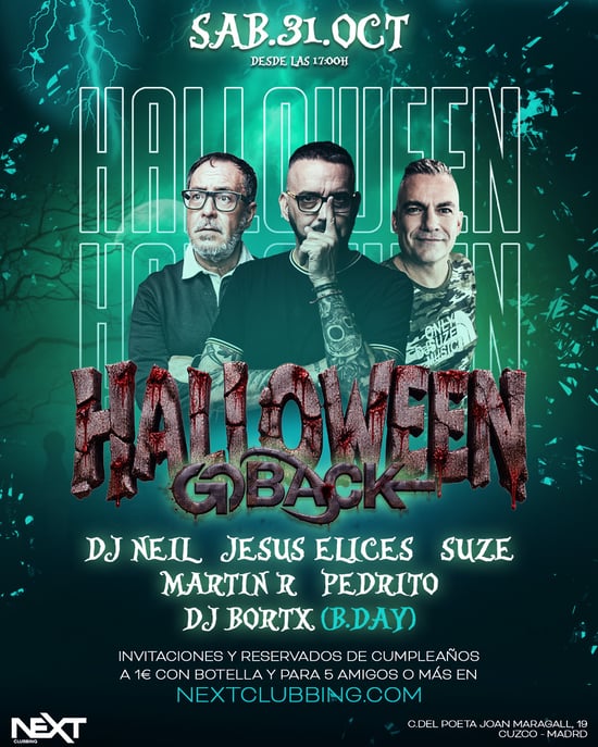 Flyer de GOBACK HALLOWEEN en Next (Madrid), sábado 31 de octubre de 2026