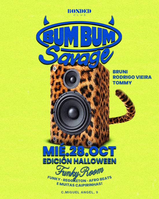Flyer for Bum Bum - Halloween Edition at Bonded Club (Madrid), Wednesday 28 October 2026