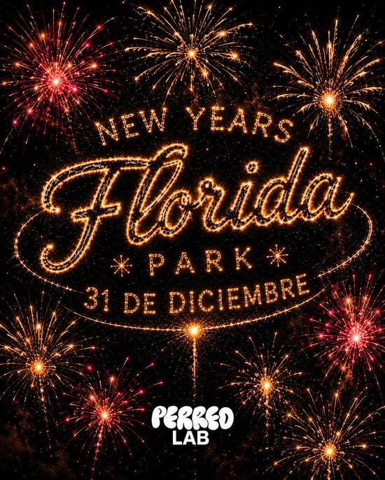 Flyer de PERREOLAB X FLORIDA PARK NEW YEARS en Madrid No Descansa (Madrid), jueves 31 de diciembre de 2026