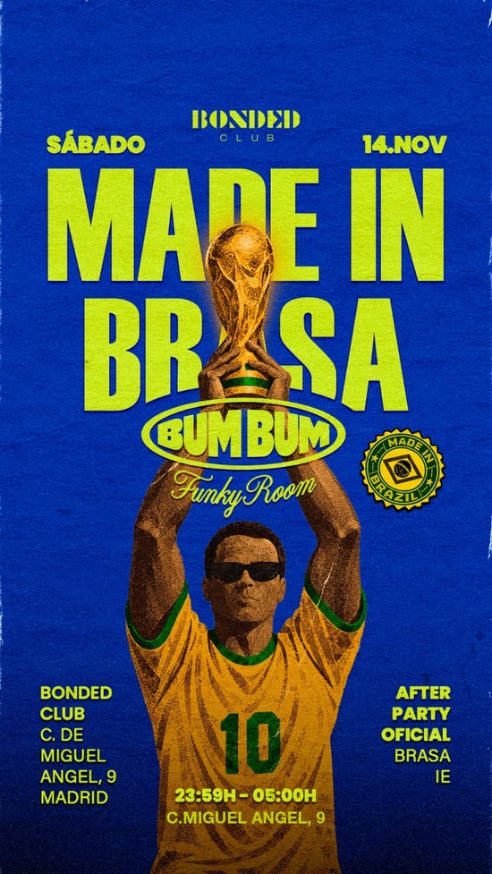 Flyer de Bum Bum - Made in Brasa en Bonded Club (Madrid), sábado 14 de noviembre de 2026