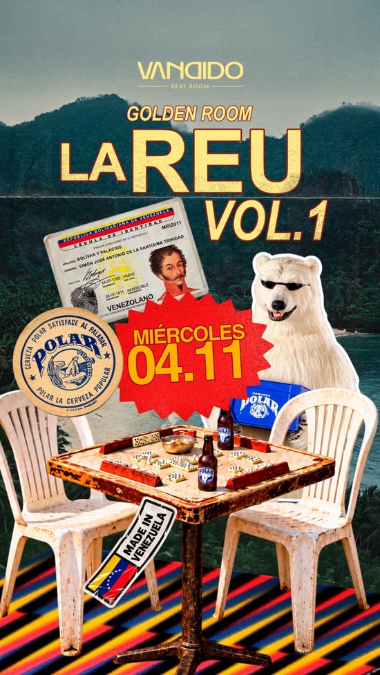 Flyer de La Reu Made in Venezuela - Golden Room en Vandido (Madrid), miércoles 4 de noviembre de 2026