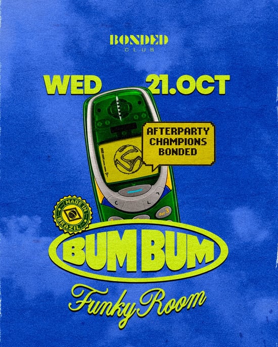 Flyer de Bum Bum Funky Room en Bonded Club (Madrid), miércoles 21 de octubre de 2026