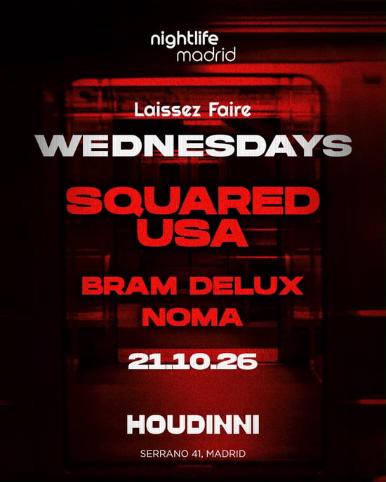 Flyer de HOUDINNI WEDNESDAYS - LAISSEZ FAIRE en Houdinni (Madrid), miércoles 21 de octubre de 2026