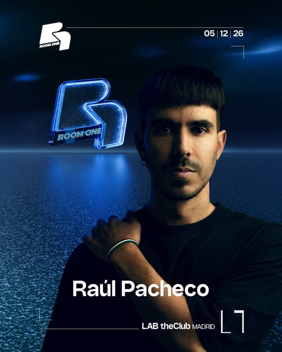 Flyer de ROOM ONE w/ Raúl Pacheco en LAB theCLUB (Madrid), sábado 5 de diciembre de 2026