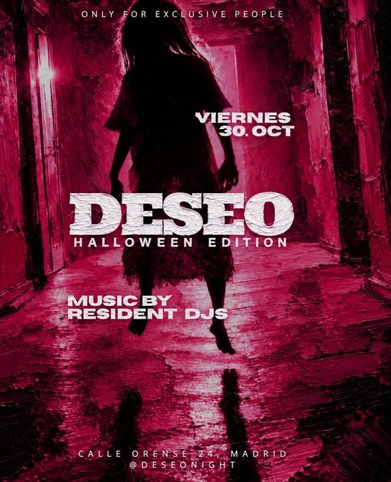 Flyer de DESEO HALLOWEEN (NAZCA CLUB) en Deseo (Madrid), viernes 30 de octubre de 2026
