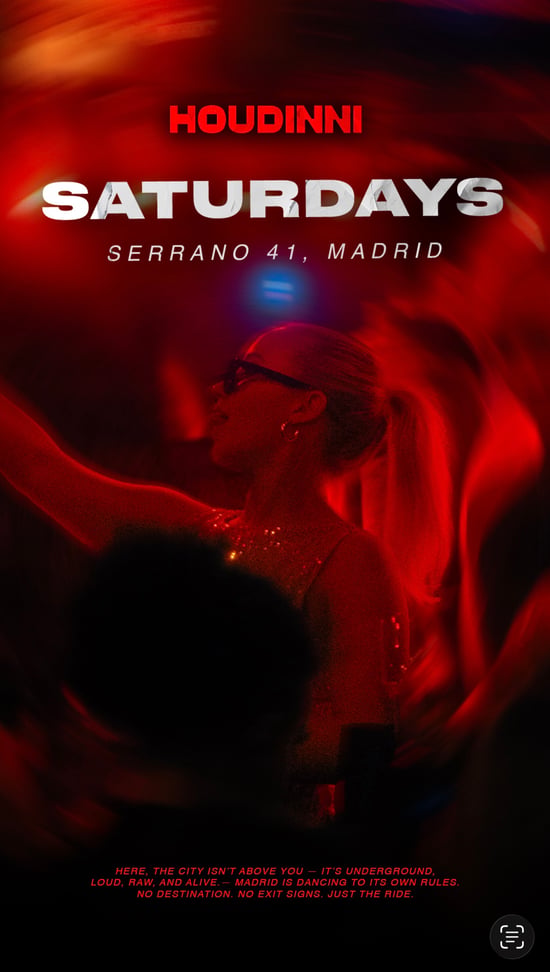 Flyer de HOUDINNI SATURDAYS en Houdinni (Madrid), sábado 24 de octubre de 2026
