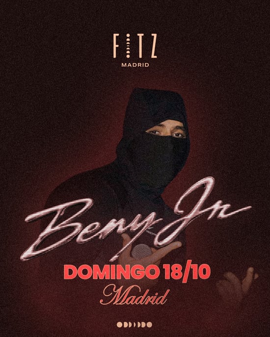 Flyer de BENY JR x FITZ en Fitz Madrid (Madrid), domingo 18 de octubre de 2026
