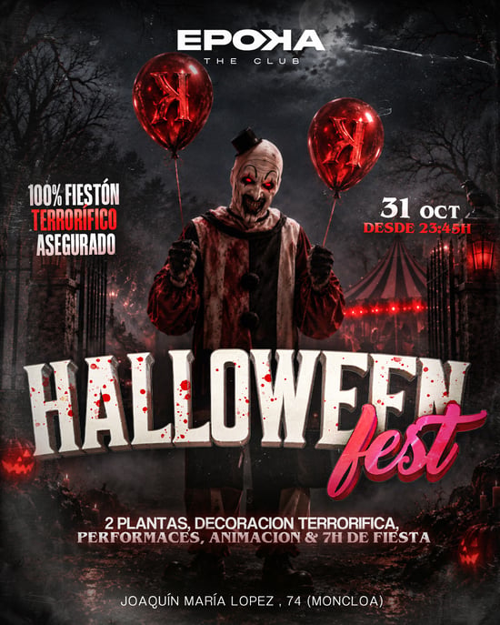 Flyer de HALLOWEEN FEST en Epoka The Club (Madrid), sábado 31 de octubre de 2026