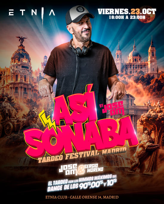 Flyer de Tardeo ASI SONABA by Jose AM en Etnia (Madrid), viernes 23 de octubre de 2026