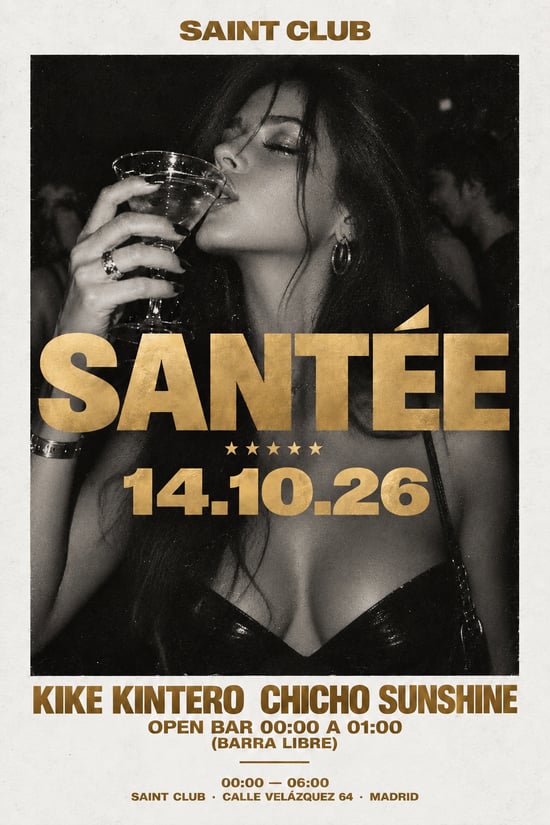 Flyer de SANTEE X SAINT CLUB en Saint Club (Madrid), miércoles 21 de octubre de 2026