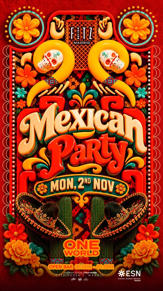 Flyer for FITZ x One World by ESN at Fitz Madrid (Madrid), Monday 2 November 2026