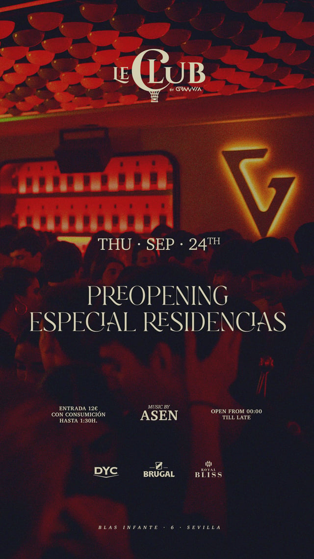 JUEVES 24 | PRE OPENING ESPECIAL RESIDENCIAS
